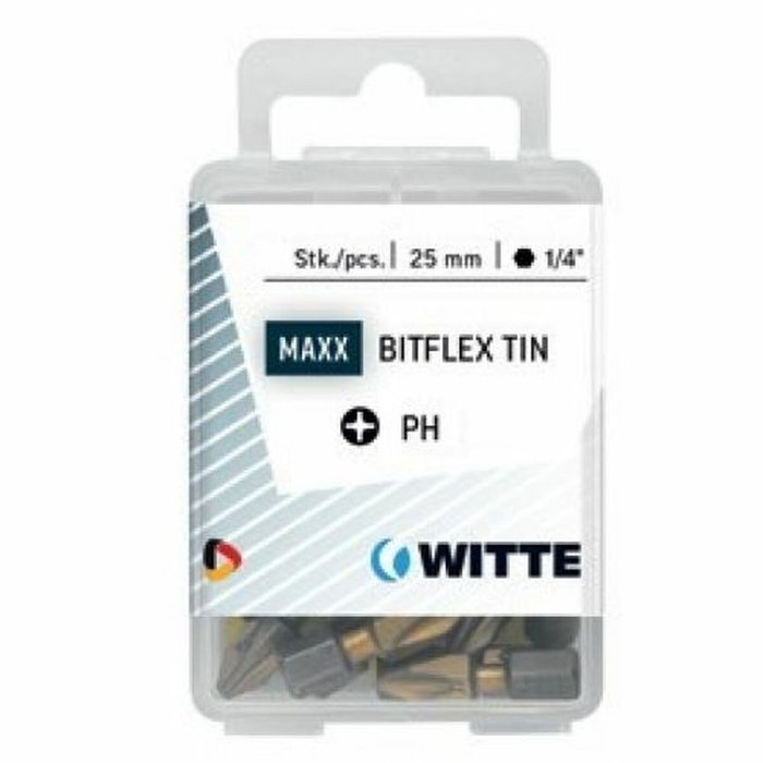 Juego de puntas WITTE PH 1 BITFLEX TIN PH1 15 Unidades 15 Piezas Juego de puntas WITTE PH 1 BITFLEX TIN PH1 15 Unidades 15 Piezas