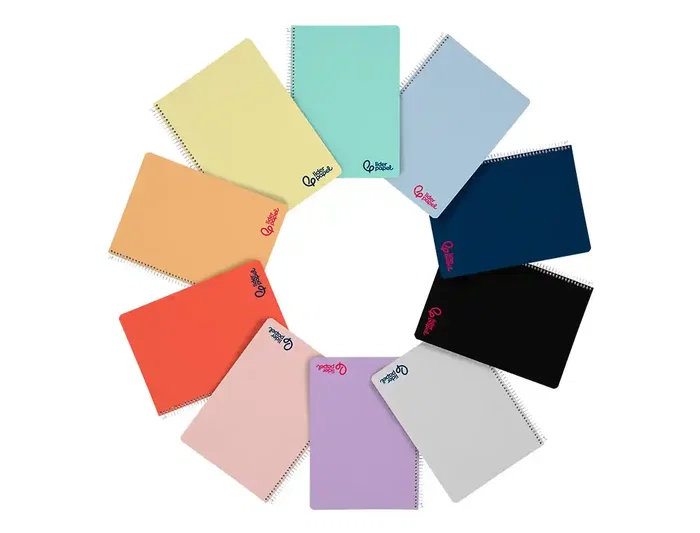 Liderpapel Cuaderno espiral A4 Wonder tapa plástico 80 hojas 90gr pauta ancha 3,5mm colores surtidos