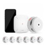 X-Sense FS61 Sistema de alarma contra incendios con 6 detectores de humo y gateway, Blanco