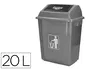 Q-connect Papelera Contenedor Plástico con Tapa de Balancín, 20 Litros, Gris, 340x240x450 mm