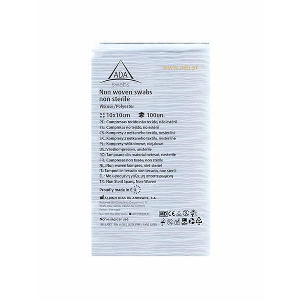 Gasa TNT no estéril de 4 capas 10x10 cm (100 unidades) Gasa TNT no estéril de 4 capas 10x10 cm (100 unidades)