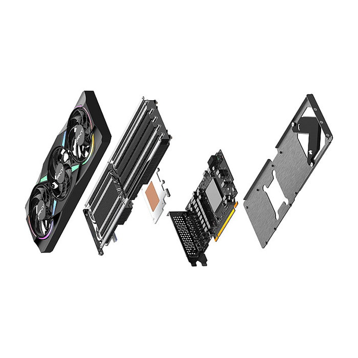 PNY RTX 5070 VERTO ARGB OC 12GB GDDR7 Triple Ventilador Tarjeta Gráfica - GeForce RTX 5070, 6144 Núcleos, PCIe x16 5.0, Iluminación RGB, Overclocked