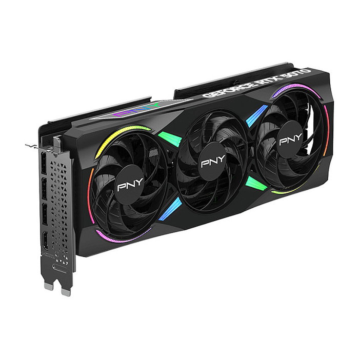 PNY RTX 5070 VERTO ARGB OC 12GB GDDR7 Triple Ventilador Tarjeta Gráfica - GeForce RTX 5070, 6144 Núcleos, PCIe x16 5.0, Iluminación RGB, Overclocked