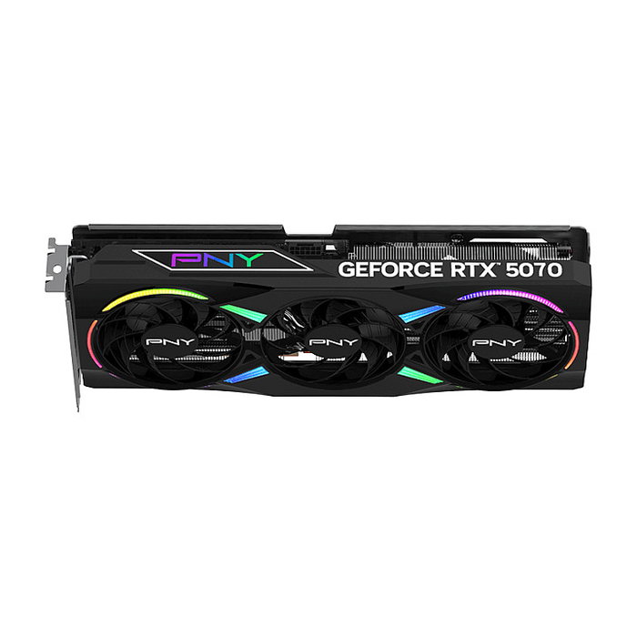 PNY RTX 5070 VERTO ARGB OC 12GB GDDR7 Triple Ventilador Tarjeta Gráfica - GeForce RTX 5070, 6144 Núcleos, PCIe x16 5.0, Iluminación RGB, Overclocked