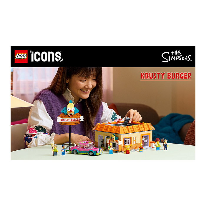 LEGO Icons 10352 The Simpsons: Krusty Burger Juego de Construcción 1635 Piezas para Adultos