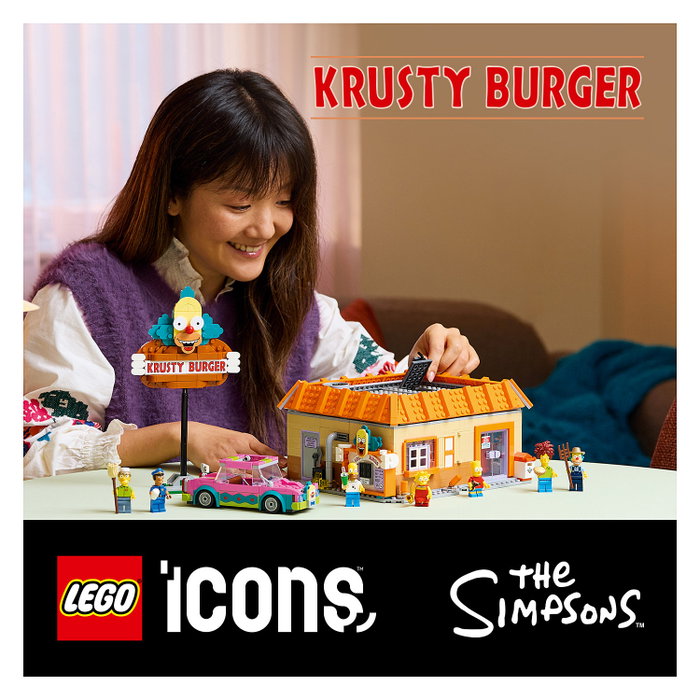 LEGO Icons 10352 The Simpsons: Krusty Burger Juego de Construcción 1635 Piezas para Adultos