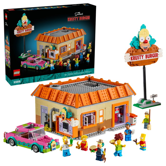 LEGO Icons 10352 The Simpsons: Krusty Burger Juego de Construcción 1635 Piezas para Adultos
