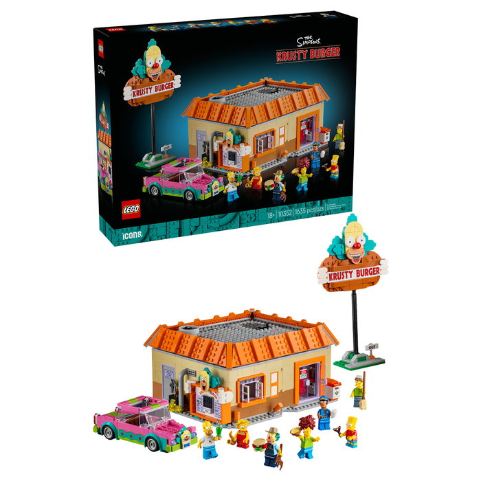 LEGO Icons 10352 The Simpsons: Krusty Burger Juego de Construcción 1635 Piezas para Adultos