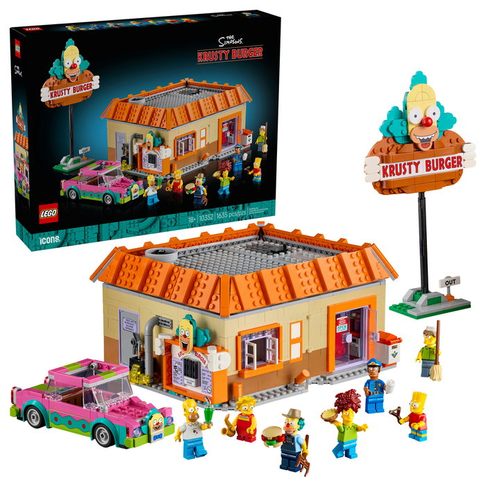 LEGO Icons 10352 The Simpsons: Krusty Burger Juego de Construcción 1635 Piezas para Adultos