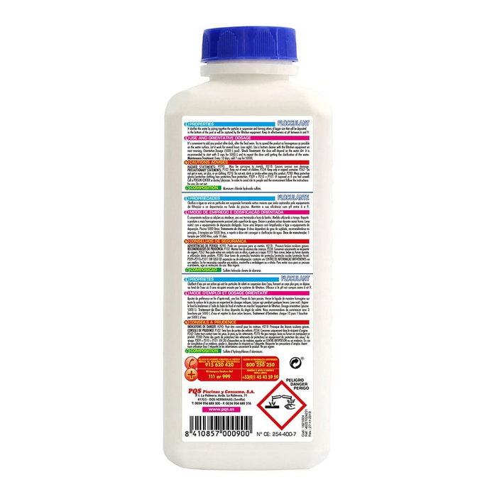 PQS Floculante Clarificante Líquido para Piscinas, 1 Litro - Tratamiento Agua, Elimina Partículas en Suspensión PQS Floculante Clarificante Líquido para Piscinas, 1 Litro - Tratamiento Agua, Elimina Partículas en Suspensión