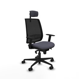 PIQUERAS Y CRESPO Silla de oficina Alares con mecanismo Sincro, Gris oscuro y Negro