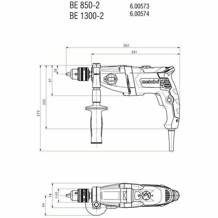 Metabo BEV 1300-2 Taladro con portabrocas con llave Metabo BEV 1300-2 Taladro con portabrocas con llave