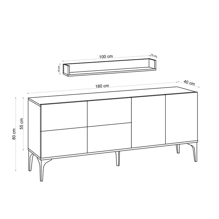 Hanah Home Stella - Sapphire Oak Consola Roble Zafiro Elegante y Funcional