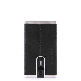 Black Square, Cartera de cuero, Sistema deslizante cuadrado compacto para billetes, PP4891B3R N, Negro, Para hombres