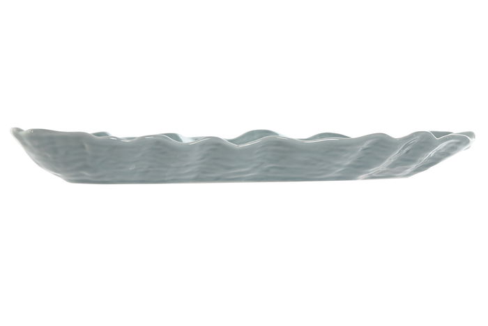 DKD Home Decor Bandeja Mediterraneo Azul Porcelana 22 x 3 x 37 cm (4 Unidades)