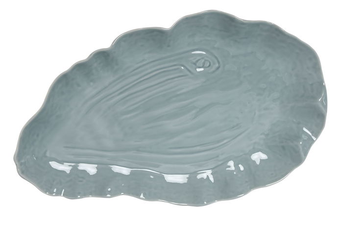 DKD Home Decor Bandeja Mediterraneo Azul Porcelana 22 x 3 x 37 cm (4 Unidades)