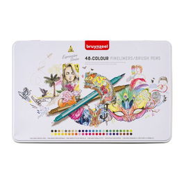 Rotulador Fibra Bruynzeel Doble Punta Caja De 48