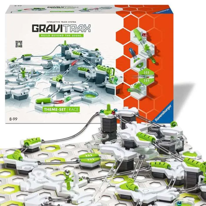 Ravensburger-GraviTrax Starter Set Race-180 piezas-Juego de construcción creativo-Curso de mármol para construir-Edad 8-22439