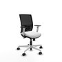 PIQUERAS Y CRESPO Silla de oficina Yunquera con mecanismo Sincro/Traslack, Blanco y Negro