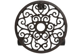 DKD Home Decor Soporte Terraza Y Jardin Marron Oscuro Hierro Colado 28.5 x 28.5 x 6 cm (4 Unidades)