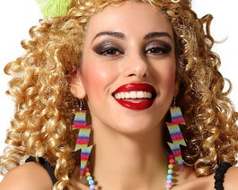 Pendientes Multicolor Brillante Mujer Adulto Rayo Años 80 Fiesta