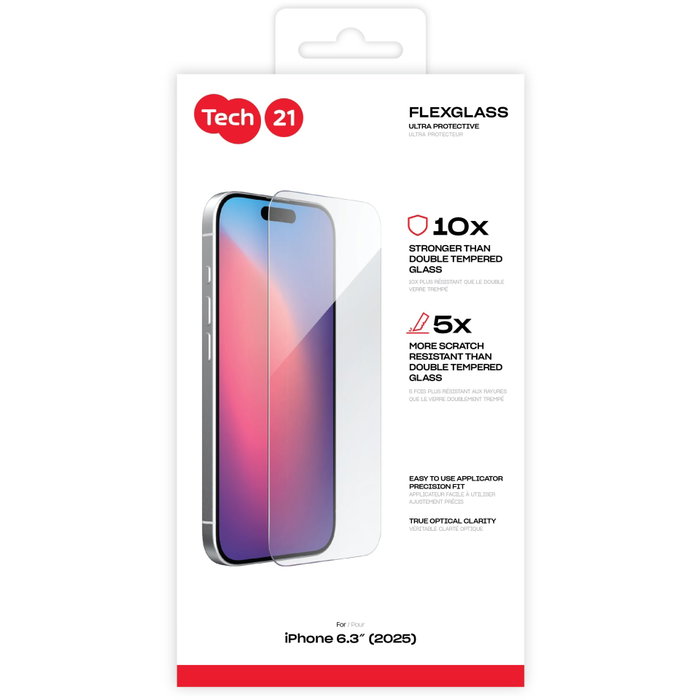 Tech21 FlexGlass Ultra Clear para iPhone 17 Clear