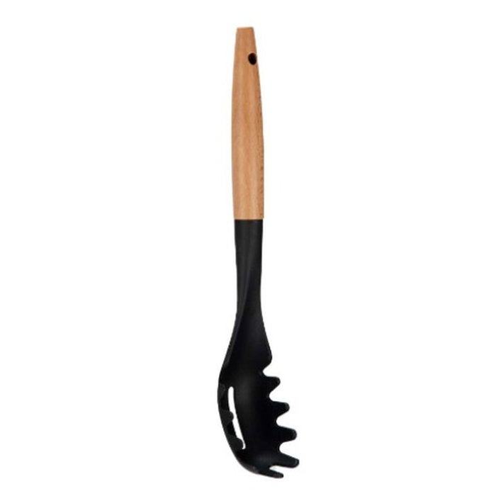 Cuchara para Servir Pasta Kinvara Negro Natural Madera Plástico 6 x 33,5 x 6 cm 6 x 33,5 cm (12 Unidades)