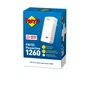AVM FRITZ!Powerline 1260E - Adaptador PLC WiFi AC con 1200 Mbps, WLAN hasta 866 Mbps, 1 Puerto Gigabit, Blanco, 20002824