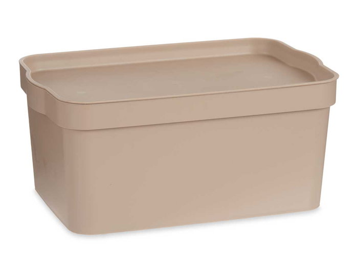 Kipit Caja de Plástico con Tapa Beige 7.5L 32x21.5x14.5cm (Set de 12) Kipit Caja de Plástico con Tapa Beige 7.5L 32x21.5x14.5cm (Set de 12)
