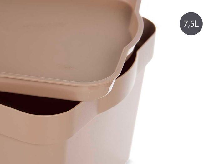 Kipit Caja de Plástico con Tapa Beige 7.5L 32x21.5x14.5cm (Set de 12) Kipit Caja de Plástico con Tapa Beige 7.5L 32x21.5x14.5cm (Set de 12)