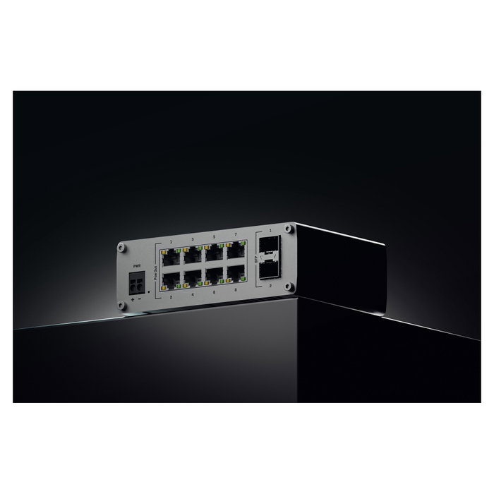 Teltonika TSW200 Switch Industrial Gigabit PoE+ con 8 puertos RJ-45 y 2 SFP