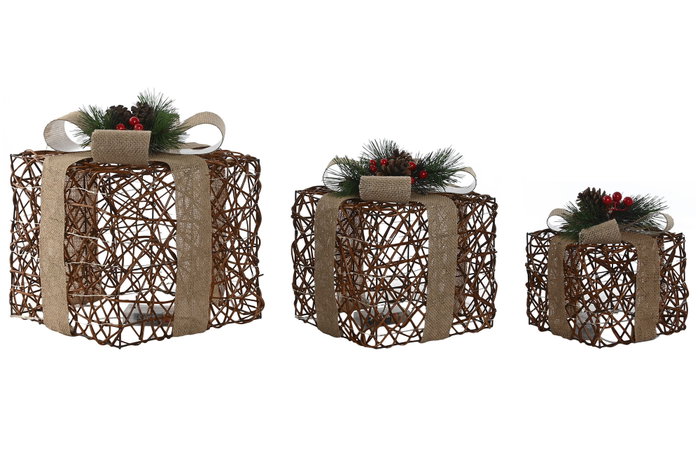 DKD Home Decor Set de 3 Velas LED Ratan Natural 26 x 30 x 26 cm DKD Home Decor Set de 3 Velas LED Ratan Natural 26 x 30 x 26 cm