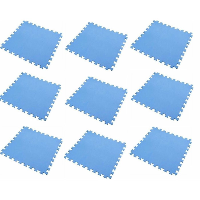 Suelo protector de piscinas 9 piezas, 500 x 500 x 4 mm