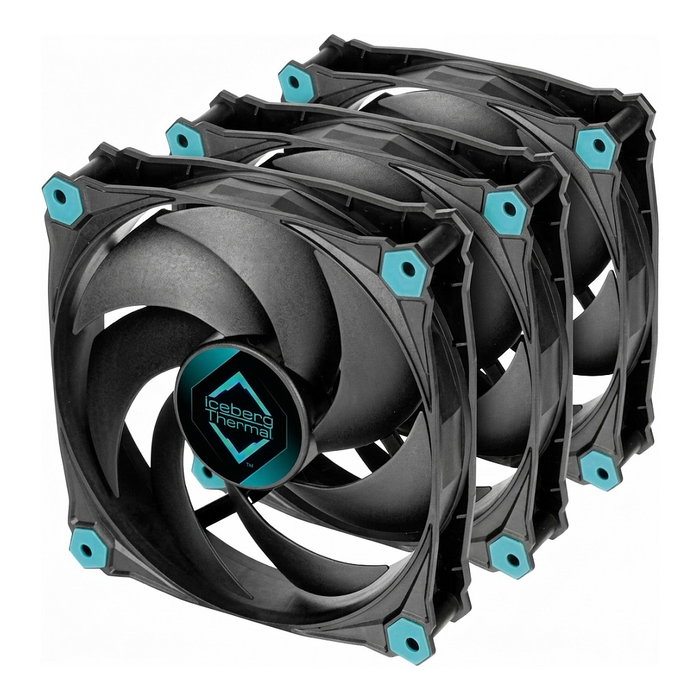 Iceberg Thermal IceGALE Silent PWM Ventilador 120mm Negro 3er Pack 600-1600 RPM
