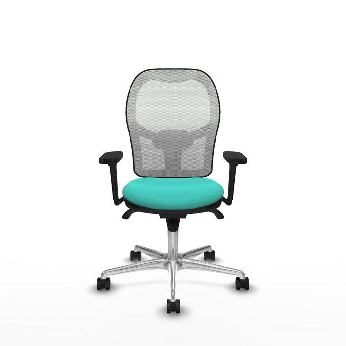 PIQUERAS Y CRESPO Silla de oficina Jorquera con mecanismo Sincro, Turquesa y Blanco