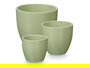 Ibergarden Set 3 Macetas Abombada Menta Mate (14 cm, 17 cm, 22 cm)