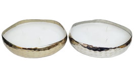 DKD Home Decor Vela Moderno Dorado Plateado 12 x 3.5 x 12 cm (4 Unidades)