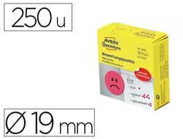 Avery Smile Triste Rojo Etiquetas Adhesivas Permanentes 19mm Rollo 250 Unidades
