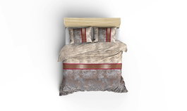 L'essentiel linge de maison Juego de Funda Nórdica Doble 200x220 cm, 65% Algodón/35% Poliéster, 127 Hilos, Cierre Botones, Crema/Beige/Gris/Rojo/Blanco