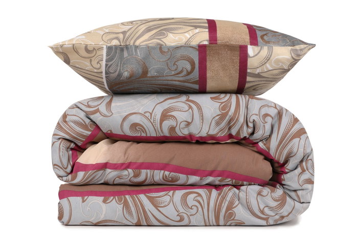 L'essentiel linge de maison Juego de Funda Nórdica Doble 200x220 cm, 65% Algodón/35% Poliéster, 127 Hilos, Cierre Botones, Crema/Beige/Gris/Rojo/Blanco