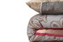L'essentiel linge de maison Juego de Funda Nórdica Doble 200x220 cm, 65% Algodón/35% Poliéster, 127 Hilos, Cierre Botones, Crema/Beige/Gris/Rojo/Blanco