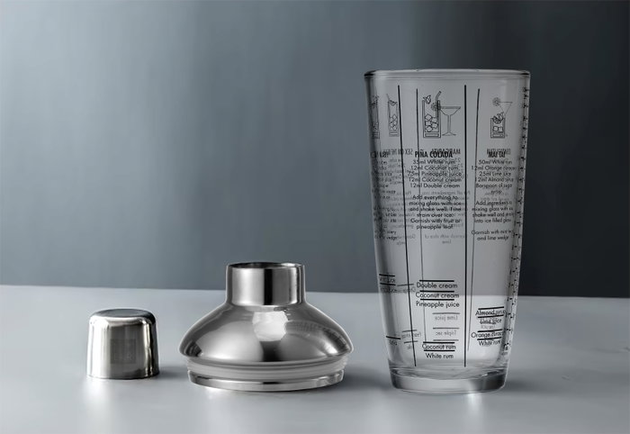 Inde Coctelera de Vidrio con Tapa de Acero 650 ml My Bar 10,4 x 10,2 x 21,2 cm (12 Unidades) Inde Coctelera de Vidrio con Tapa de Acero 650 ml My Bar 10,4 x 10,2 x 21,2 cm (12 Unidades)