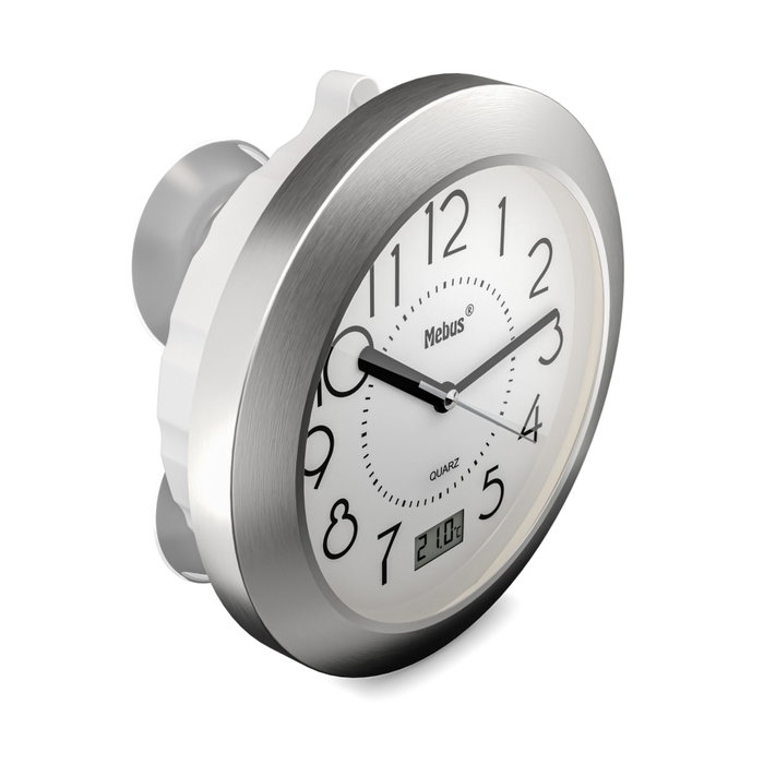 Mebus Reloj de baño de cuarzo 41964 con termómetro digital