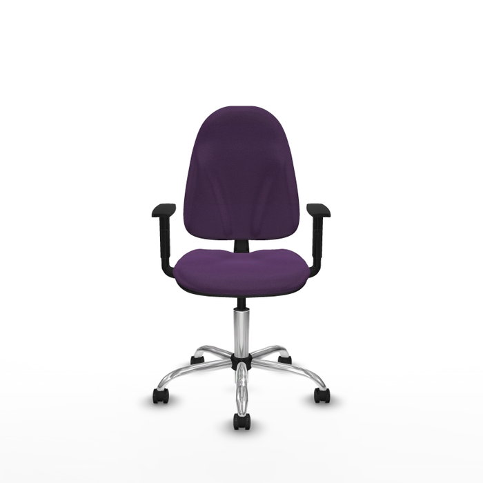 PIQUERAS Y CRESPO Silla de oficina Algarra Morada con Base Cromada y Brazos 1D