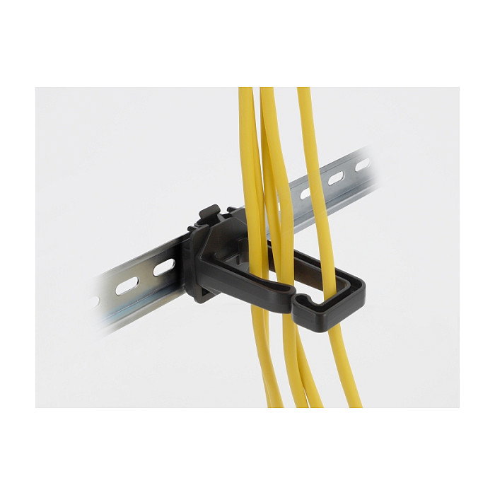 DeLOCK 90769 Estribo guía de cables 70 x 24 mm con placa de montaje para riel DIN negro DeLOCK 90769 Estribo guía de cables 70 x 24 mm con placa de montaje para riel DIN negro