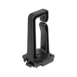 DeLOCK 90769 Estribo guía de cables 70 x 24 mm con placa de montaje para riel DIN negro