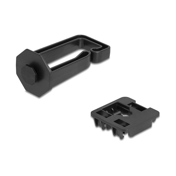 DeLOCK 90769 Estribo guía de cables 70 x 24 mm con placa de montaje para riel DIN negro DeLOCK 90769 Estribo guía de cables 70 x 24 mm con placa de montaje para riel DIN negro