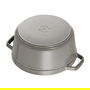 Staub La Cocotte Cazuela Horno Hierro Fundido 3.8L 24cm Redonda Gris - Apto Inducción, Horno, Lavavajillas