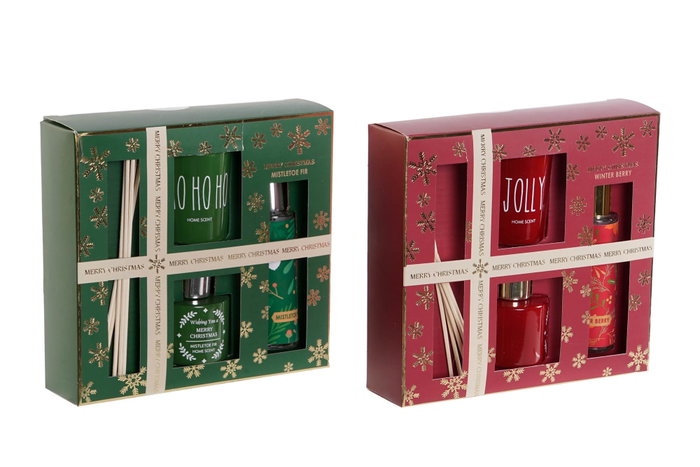 DKD Home Decor Ambientador Mikado Rojo Verde Cristal con Vela Set de 3 Piezas 5 x 6 x 5 cm (2 Unidades) DKD Home Decor Ambientador Mikado Rojo Verde Cristal con Vela Set de 3 Piezas 5 x 6 x 5 cm (2 Unidades)