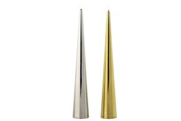 DKD Home Decor Surtido de Velas LED PVC 5,5x5,5x38,5 cm Dorado y Plateado